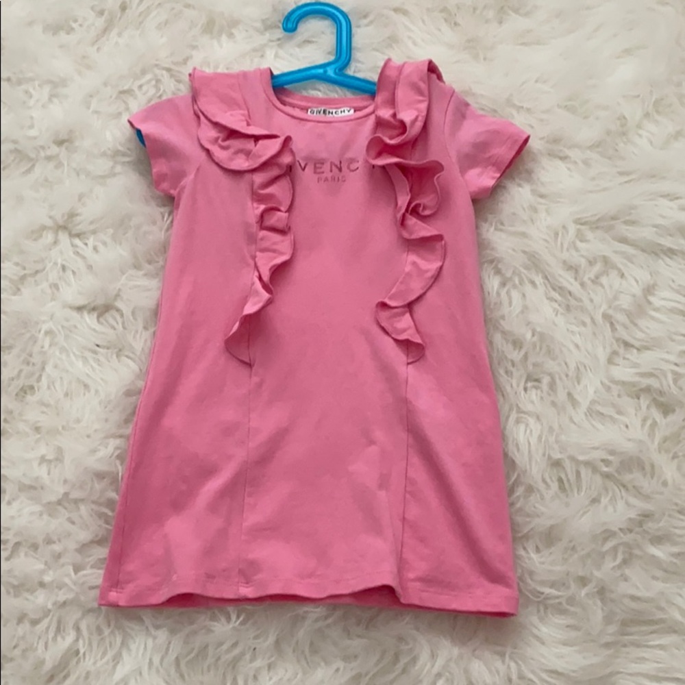 GIVENCHY kids ruffle pink dress